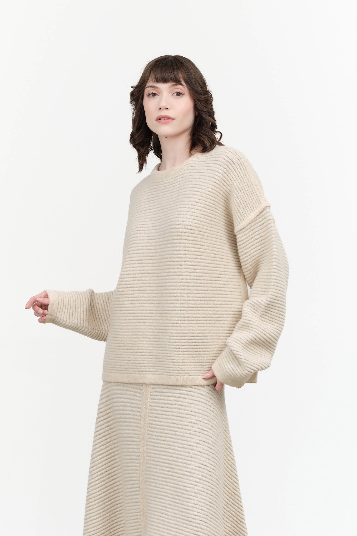 Lauren Manoogian Ottoman Crewneck Sweater in Alabaster