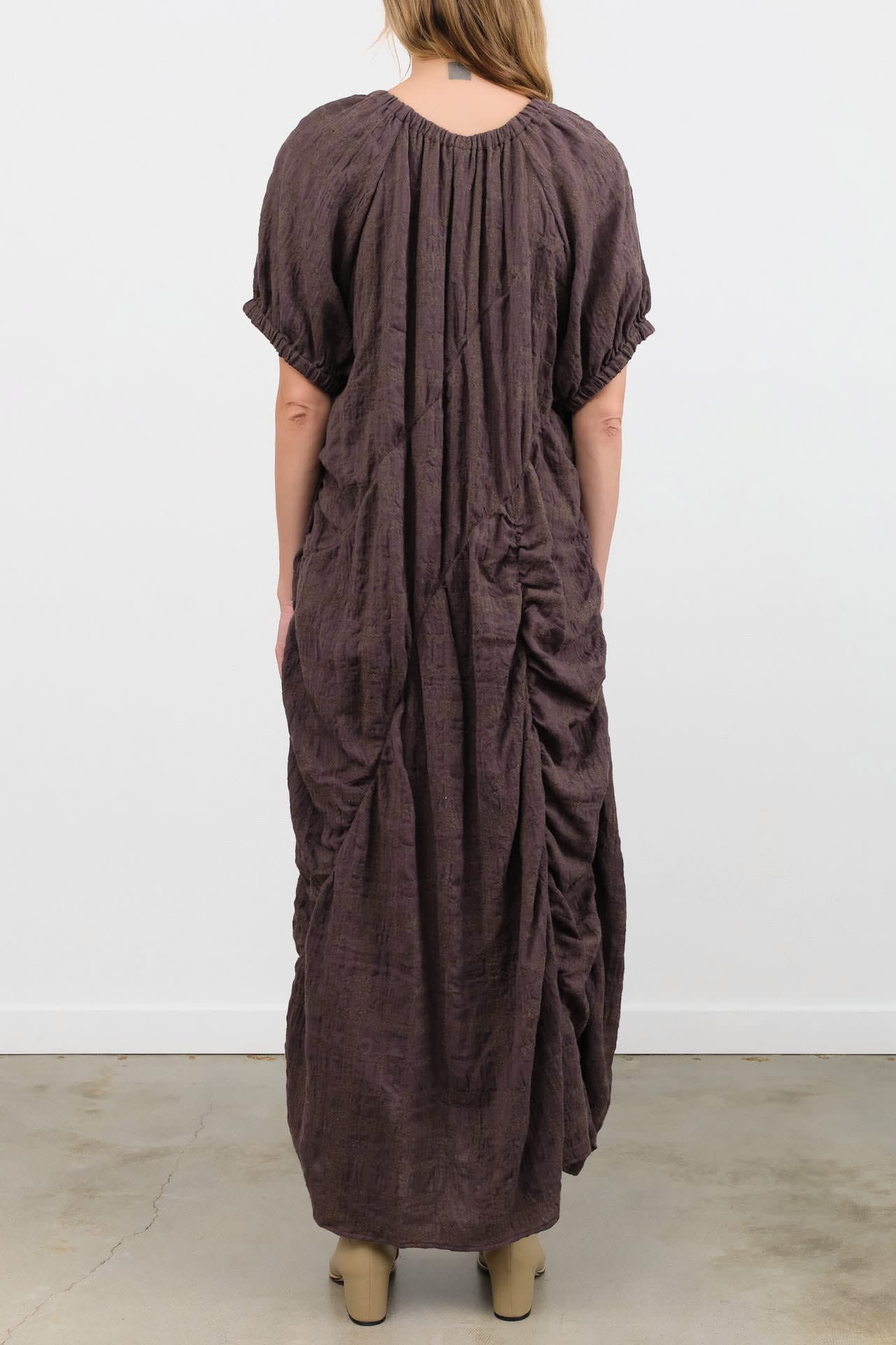 Lauren Manoogian Apparel Womens Dresses Plaid Shirred Dress