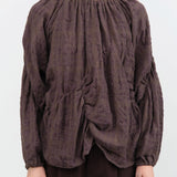 Lauren Manoogian Apparel Womens Blouses Plaid Shirred Top
