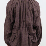 Lauren Manoogian Apparel Womens Blouses Plaid Shirred Top