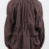 Lauren Manoogian Apparel Womens Blouses Plaid Shirred Top