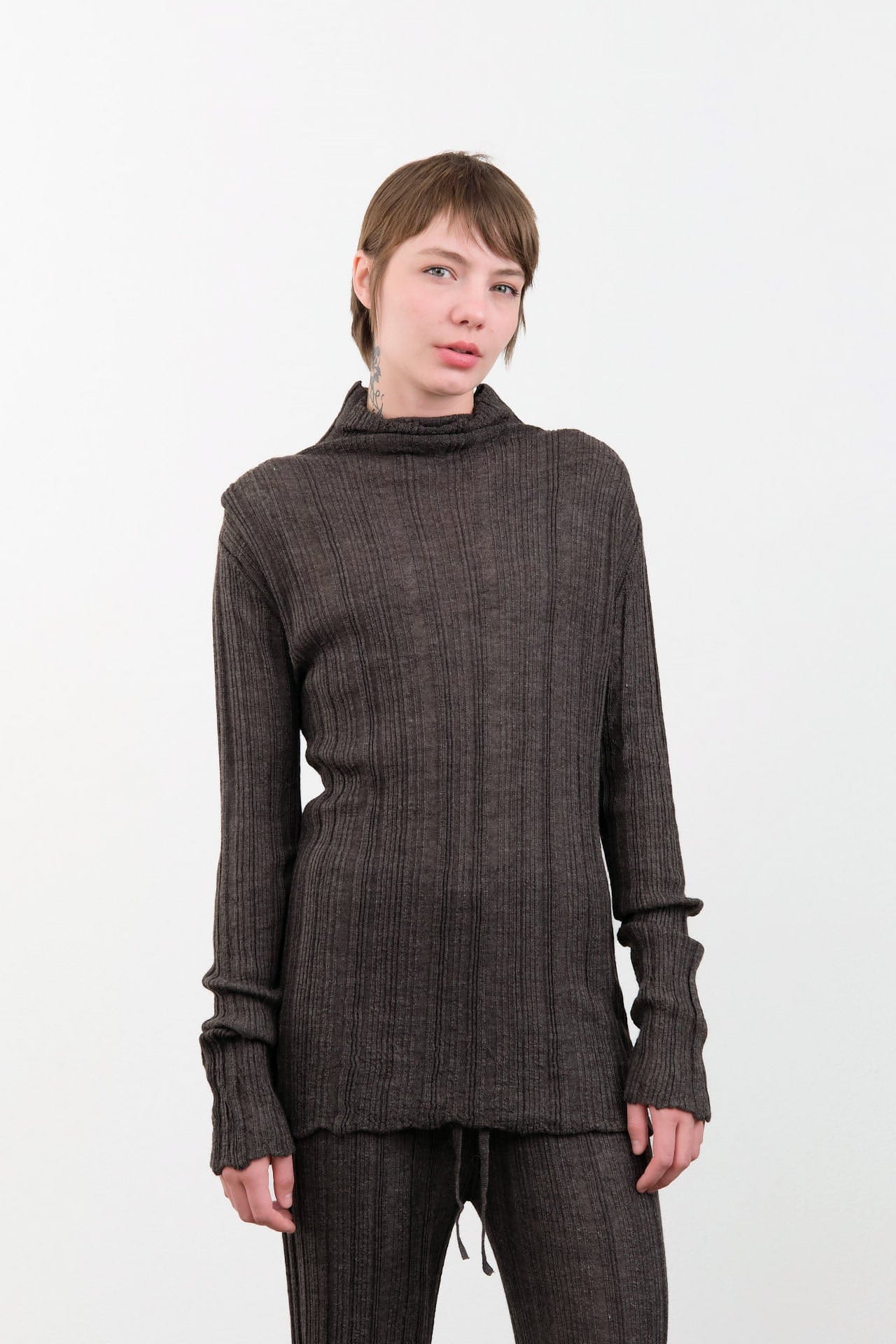 Lauren Manoogian Apparel Womens Sweaters Plisse Mockneck