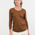 Lauren Manoogian Apparel Womens Sweaters Rib Scoopneck in Rust