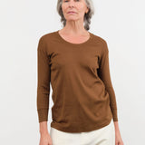 Lauren Manoogian Apparel Womens Sweaters Rib Scoopneck in Rust