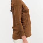Lauren Manoogian Apparel Womens Sweaters Rib Scoopneck in Rust