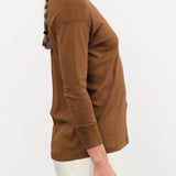 Lauren Manoogian Apparel Womens Sweaters Rib Scoopneck in Rust