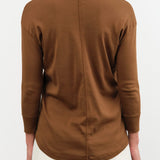 Lauren Manoogian Apparel Womens Sweaters Rib Scoopneck in Rust