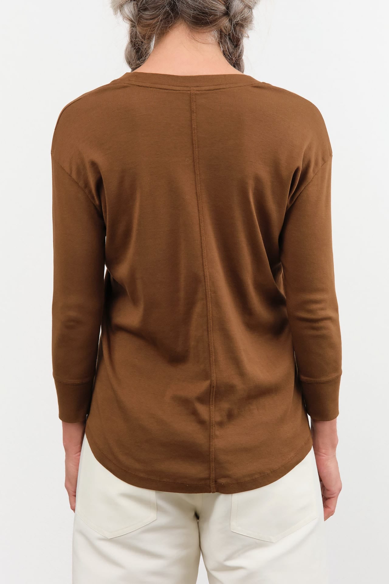 Lauren Manoogian Apparel Womens Sweaters Rib Scoopneck in Rust