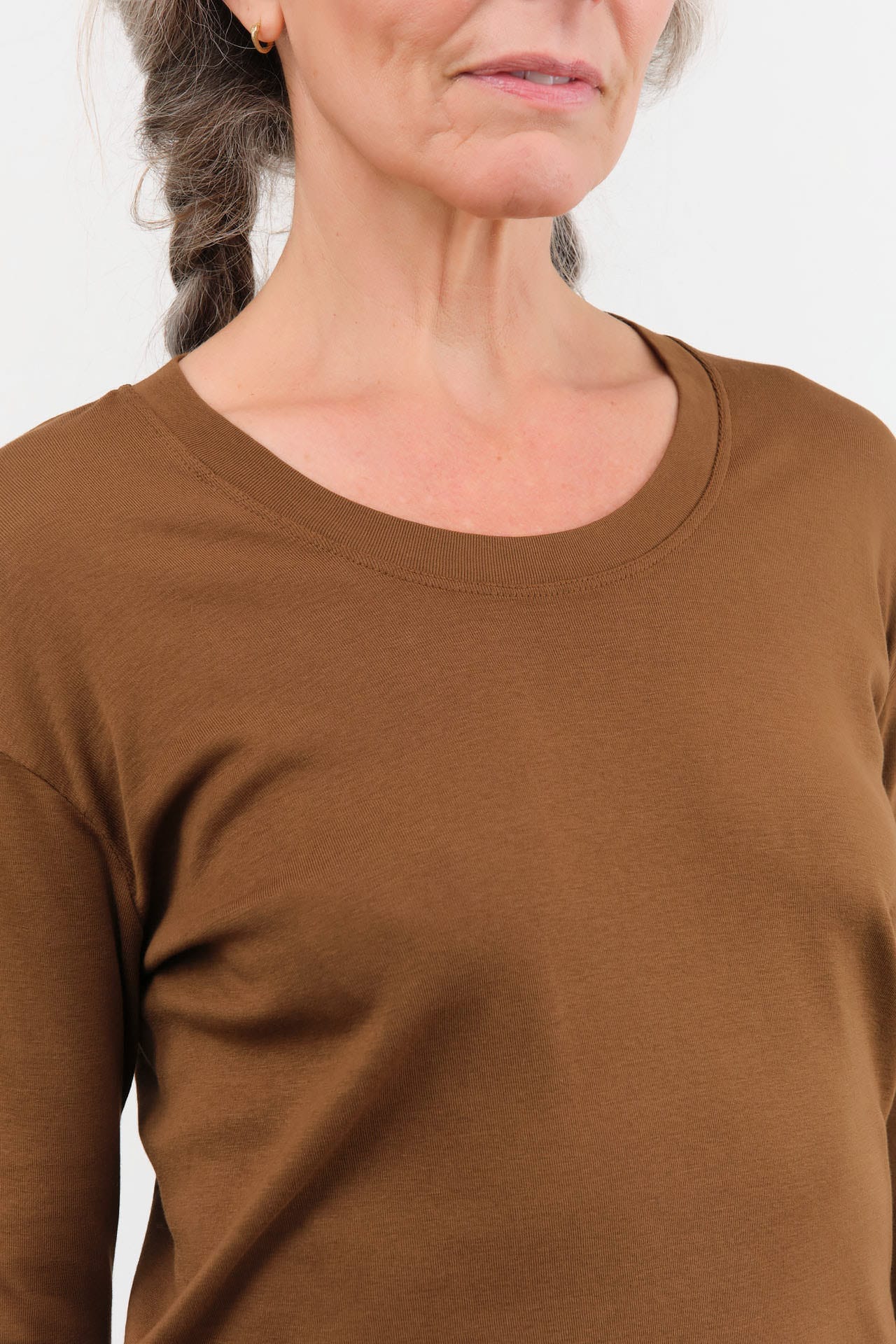 Lauren Manoogian Apparel Womens Sweaters Rib Scoopneck in Rust