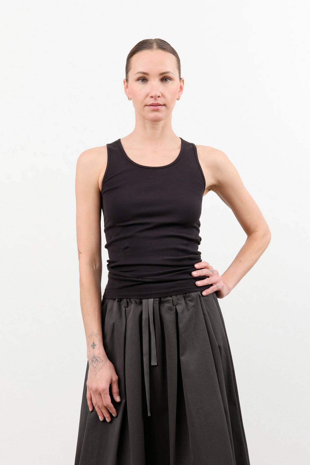 Lauren Manoogian Apparel Womens Tees Rib Tank in Black