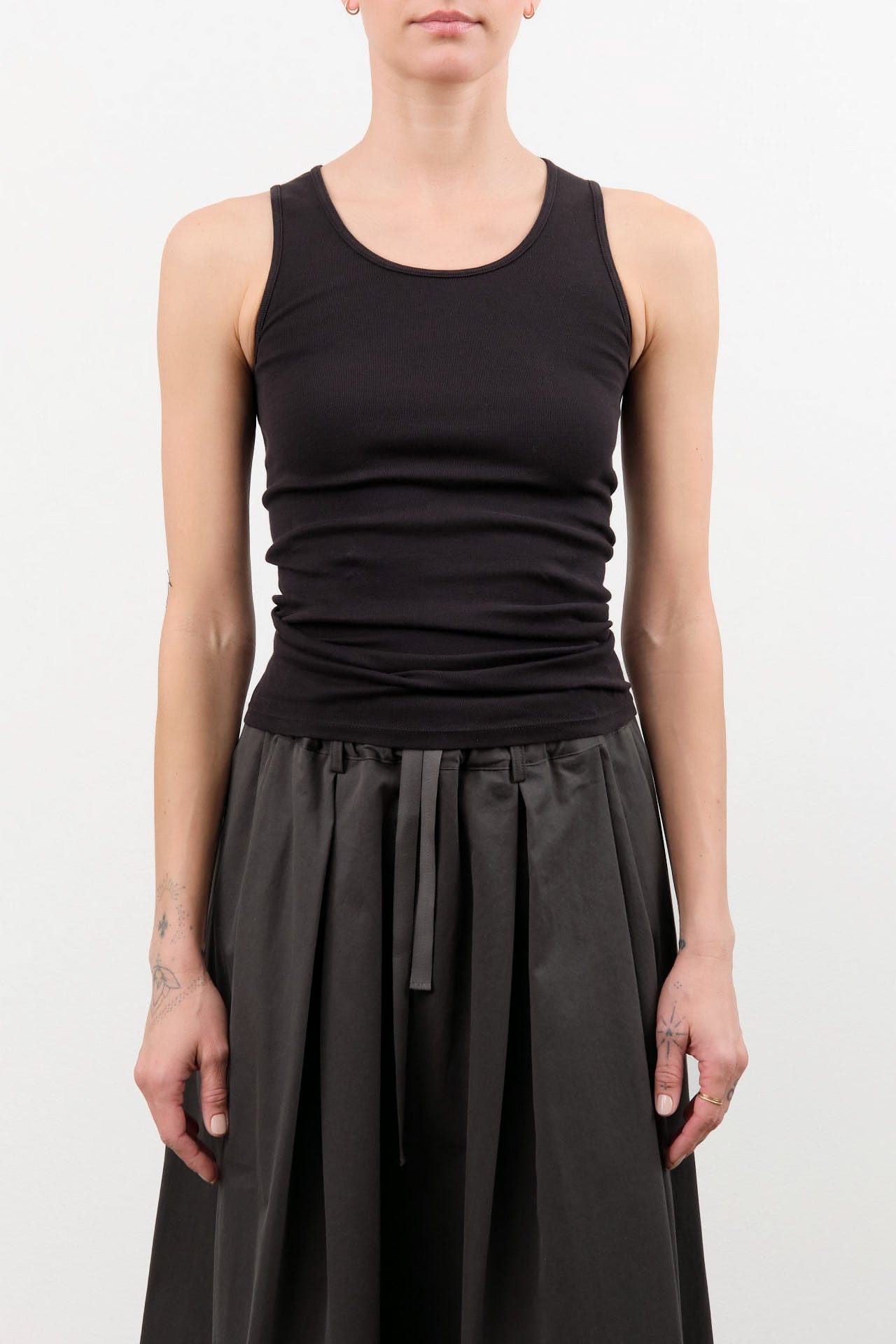 Lauren Manoogian Apparel Womens Tees Rib Tank in Black