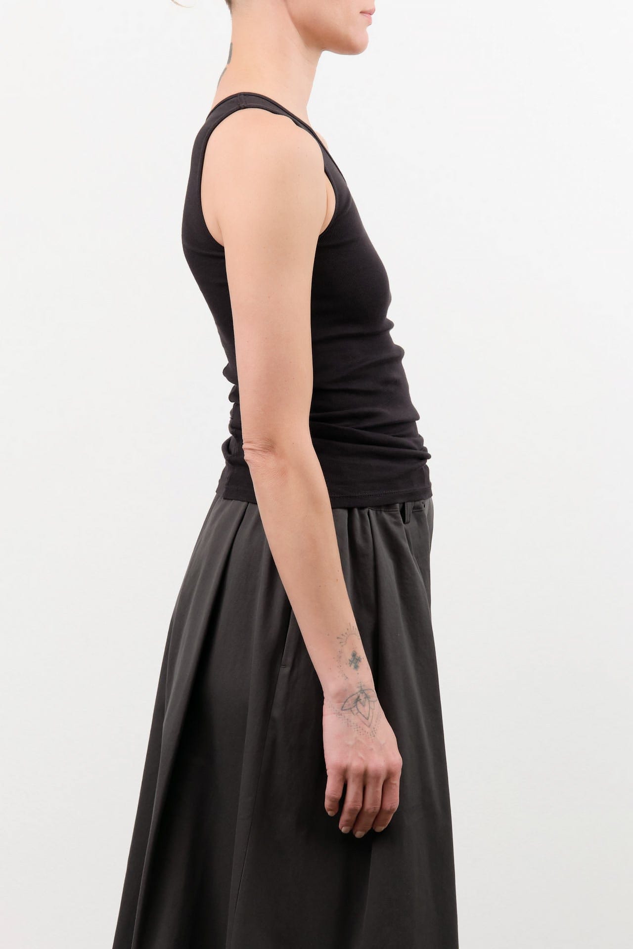 Lauren Manoogian Apparel Womens Tees Rib Tank in Black