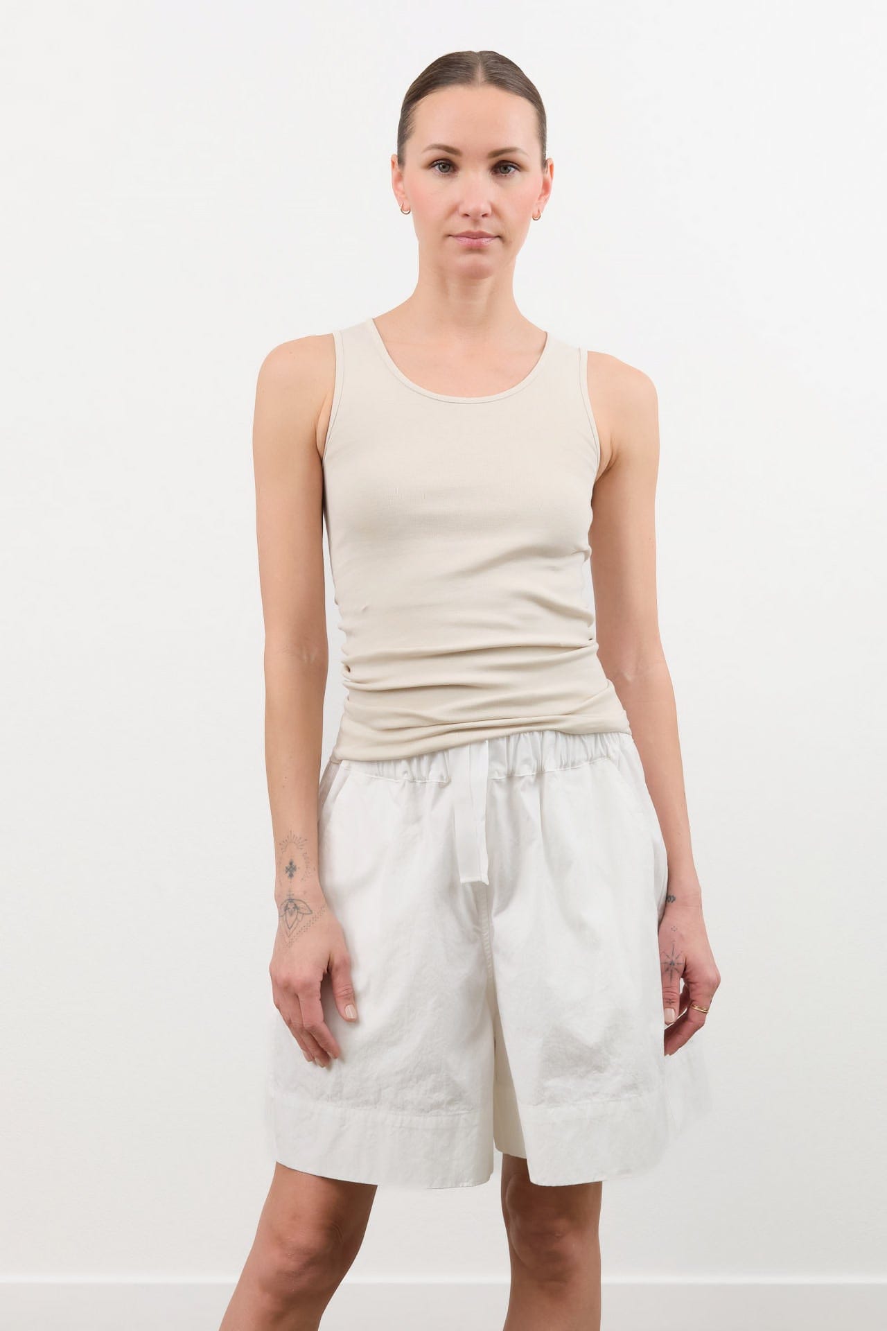 Lauren Manoogian Apparel Womens Tees Rib Tank in Greige