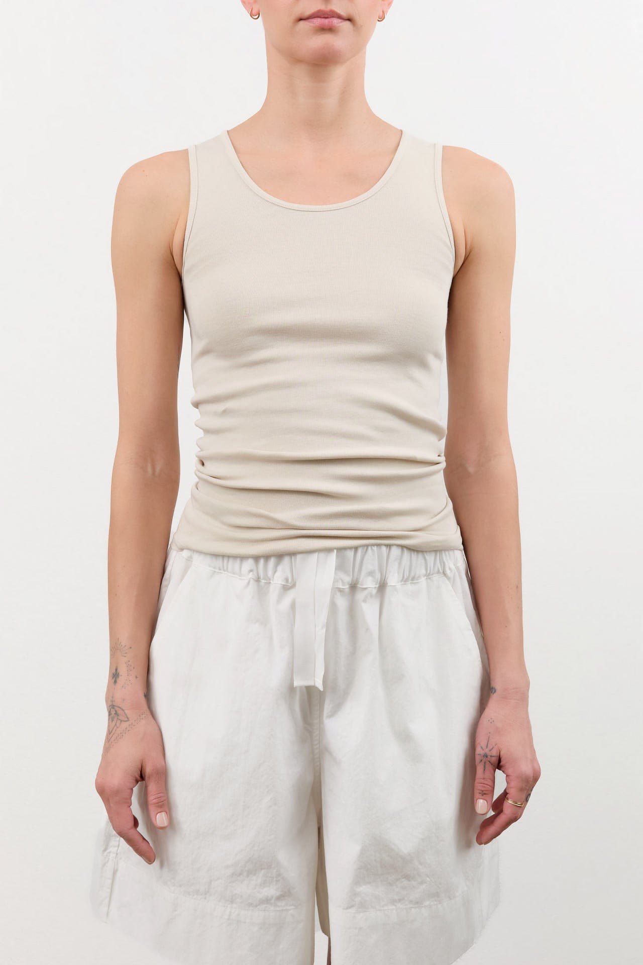 Lauren Manoogian Apparel Womens Tees Rib Tank in Greige