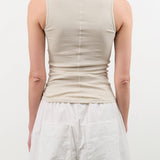 Lauren Manoogian Apparel Womens Tees Rib Tank in Greige