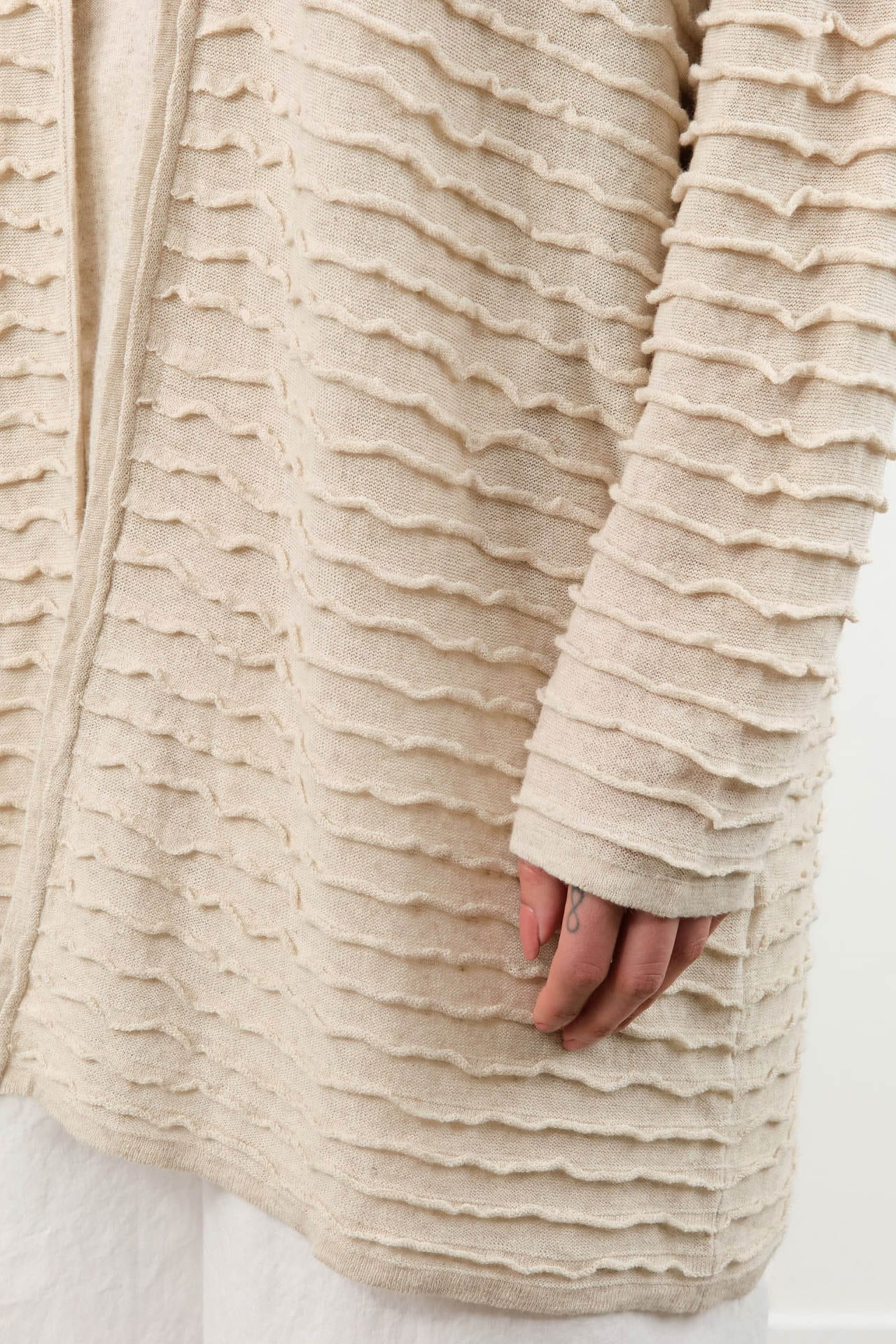 Lauren Manoogian Apparel Womens Sweaters Ripple Cardigan Flax / One Size