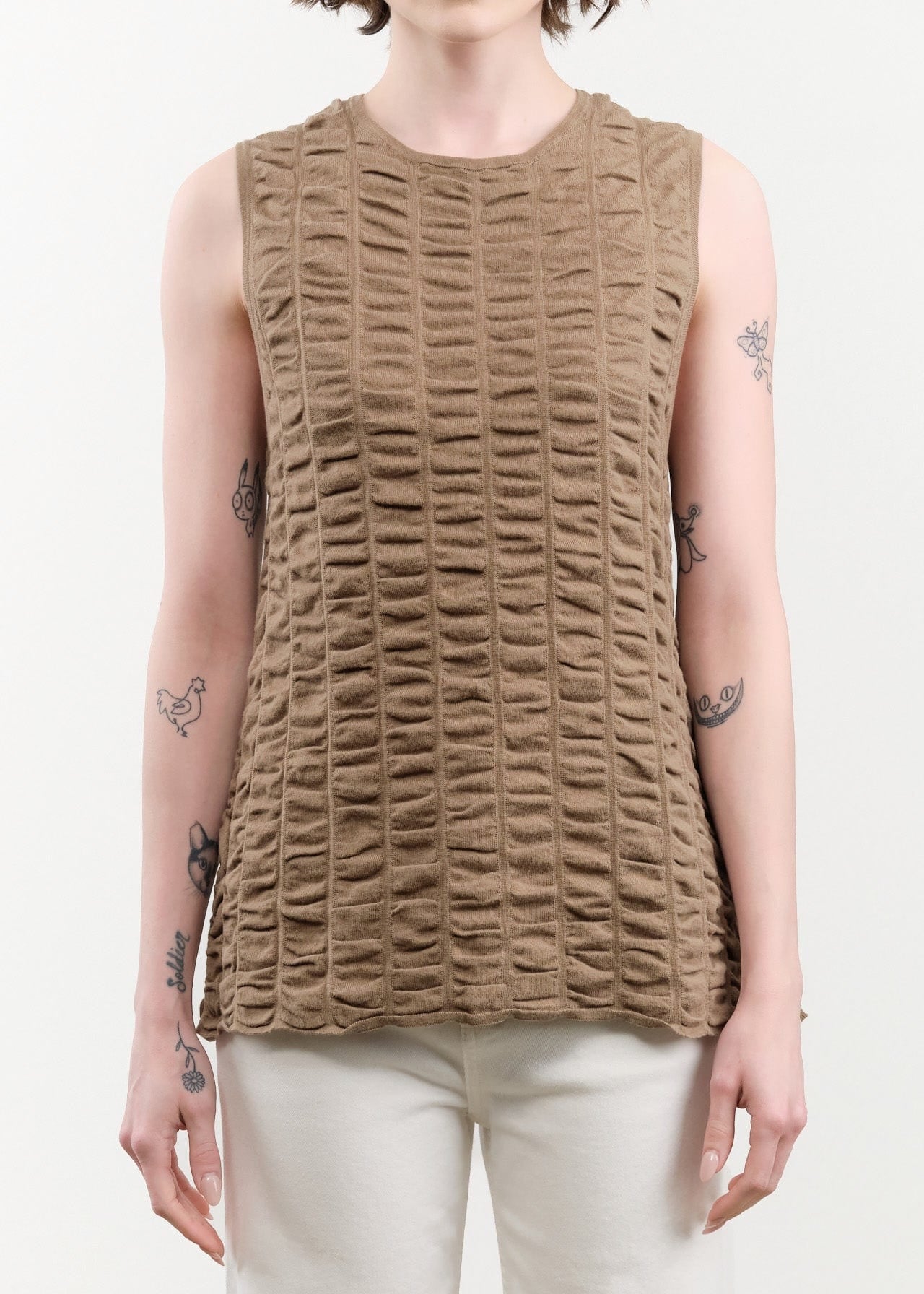 Lauren Manoogian Apparel Womens Sweaters Ruche Shell in Earth