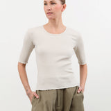 Lauren Manoogian Apparel Womens Blouses Ruffle Rib Tee