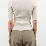 Lauren Manoogian Apparel Womens Blouses Ruffle Rib Tee