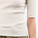 Lauren Manoogian Apparel Womens Blouses Ruffle Rib Tee