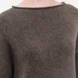 Lauren Manoogian Apparel Womens Sweaters Soft Boatneck in Blackened