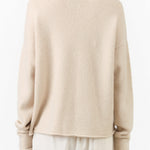 Alabaster White  Alpaca Wool Soft Crewneck Sweater by Lauren Manoogian Designer Brand