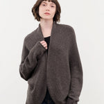 Lauren Manoogian Apparel Womens Sweaters Soft Horizontal Cardigan in Blackened Blackened / One Size