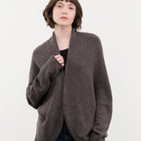 Lauren Manoogian Apparel Womens Sweaters Soft Horizontal Cardigan in Blackened Blackened / One Size