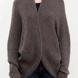 Lauren Manoogian Apparel Womens Sweaters Soft Horizontal Cardigan in Blackened Blackened / One Size
