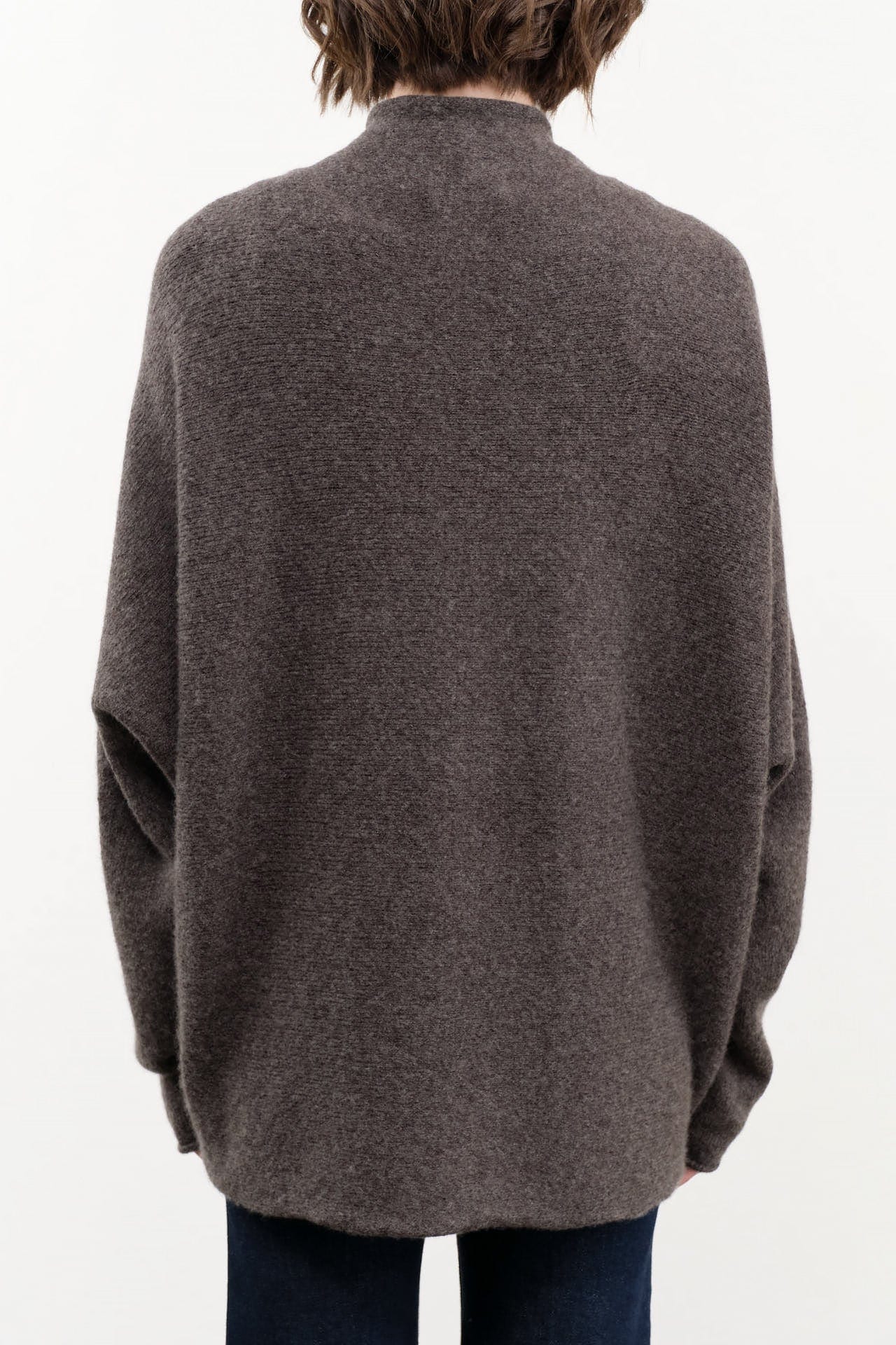 Lauren Manoogian Apparel Womens Sweaters Soft Horizontal Cardigan in Blackened Blackened / One Size