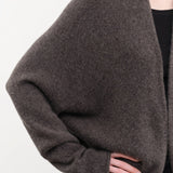 Lauren Manoogian Apparel Womens Sweaters Soft Horizontal Cardigan in Blackened Blackened / One Size