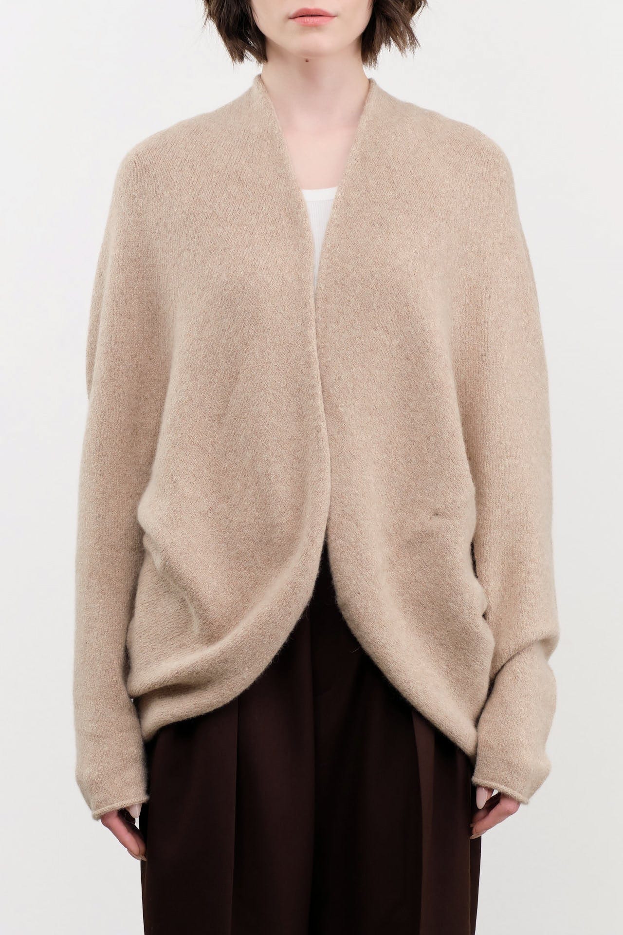 Lauren Manoogian Apparel Womens Sweaters Soft Horizontal Cardigan in Oak Oak / One Size
