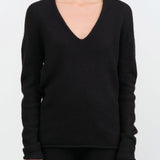 Lauren Manoogian Apparel Womens Sweaters Soft V Neck in Black