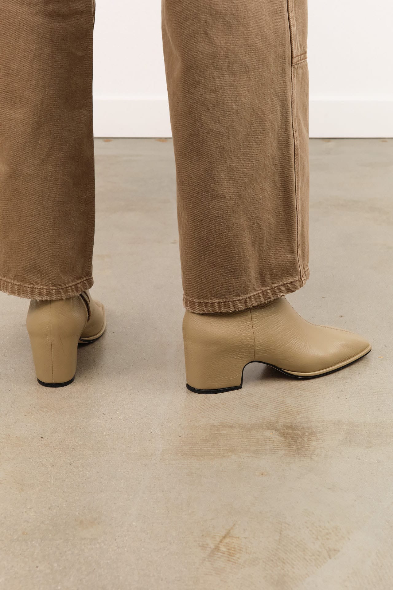 Lauren Manoogian Accessories Womens Shoes Square Arch Boot in Beige
