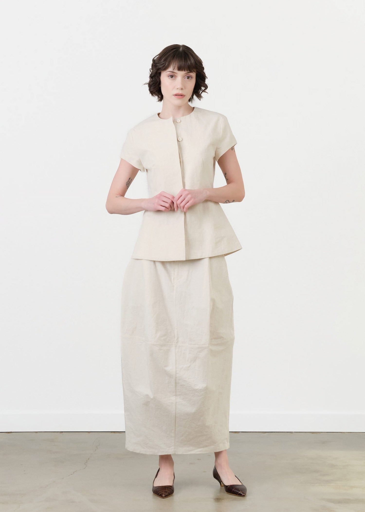 Lauren Manoogian Apparel Womens Skirts Structure Skirt Natural / 1