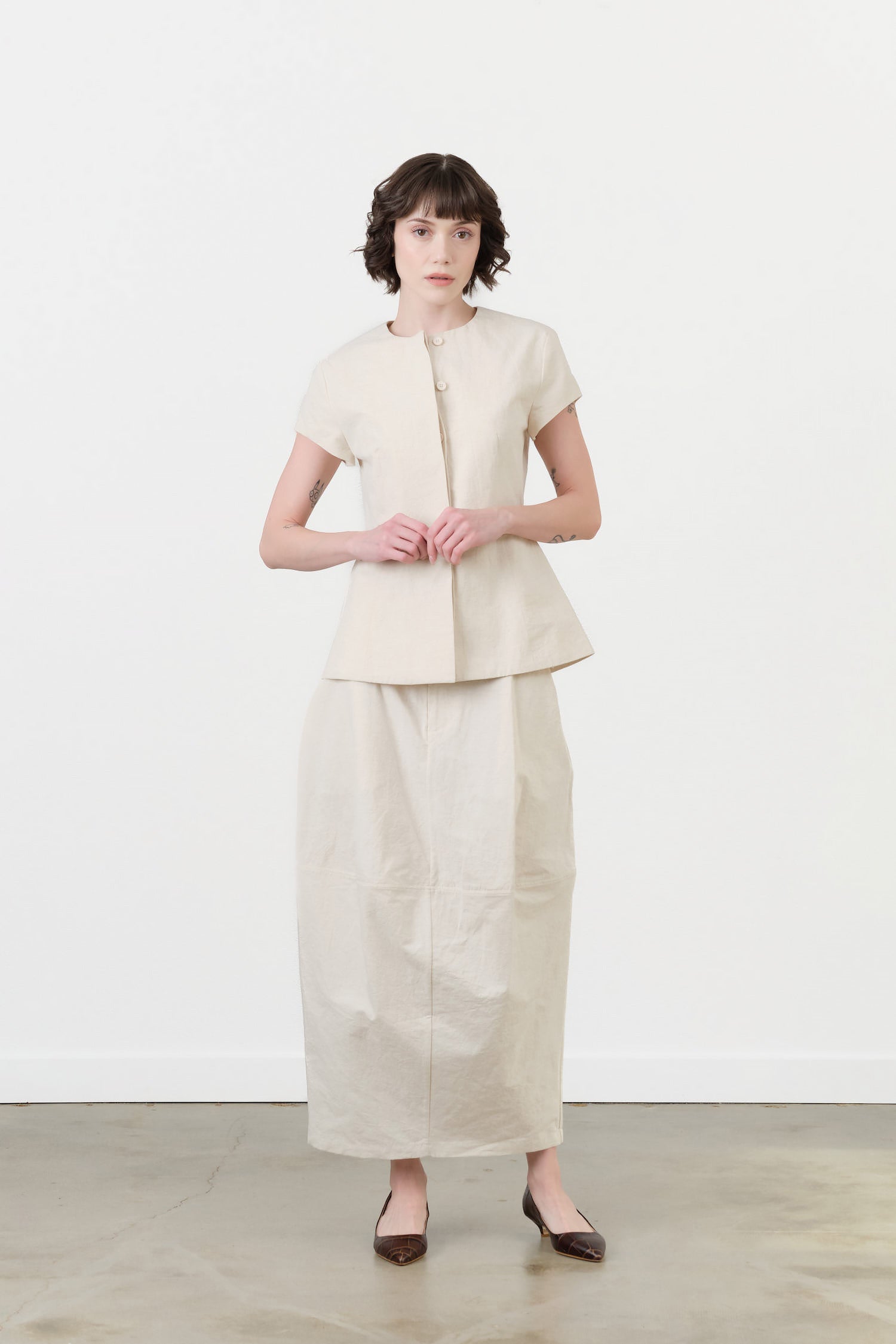 Lauren Manoogian Structure Skirt in Natural