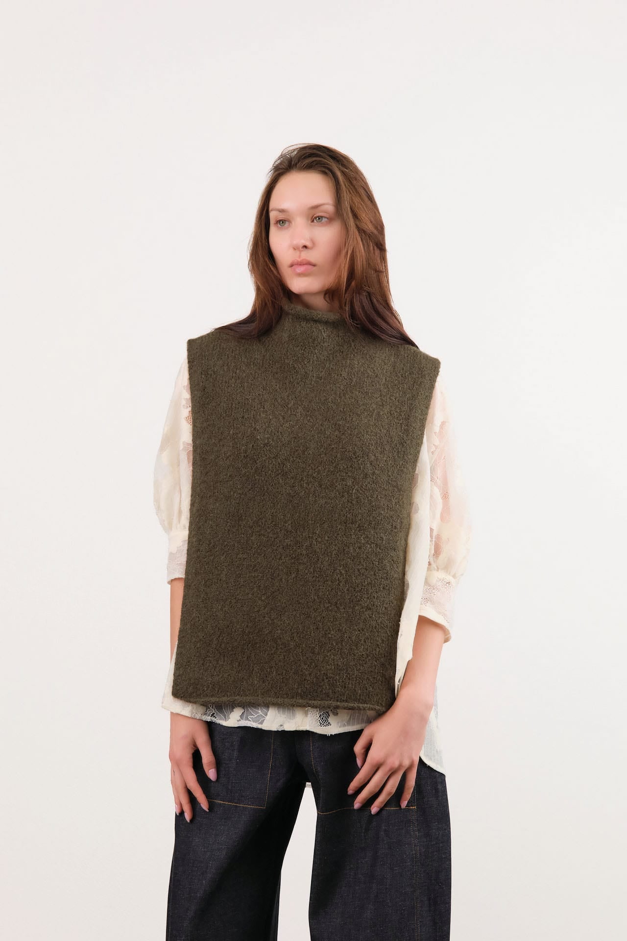 Lauren Manoogian Apparel Womens Sweaters Tabard Olive / One Size