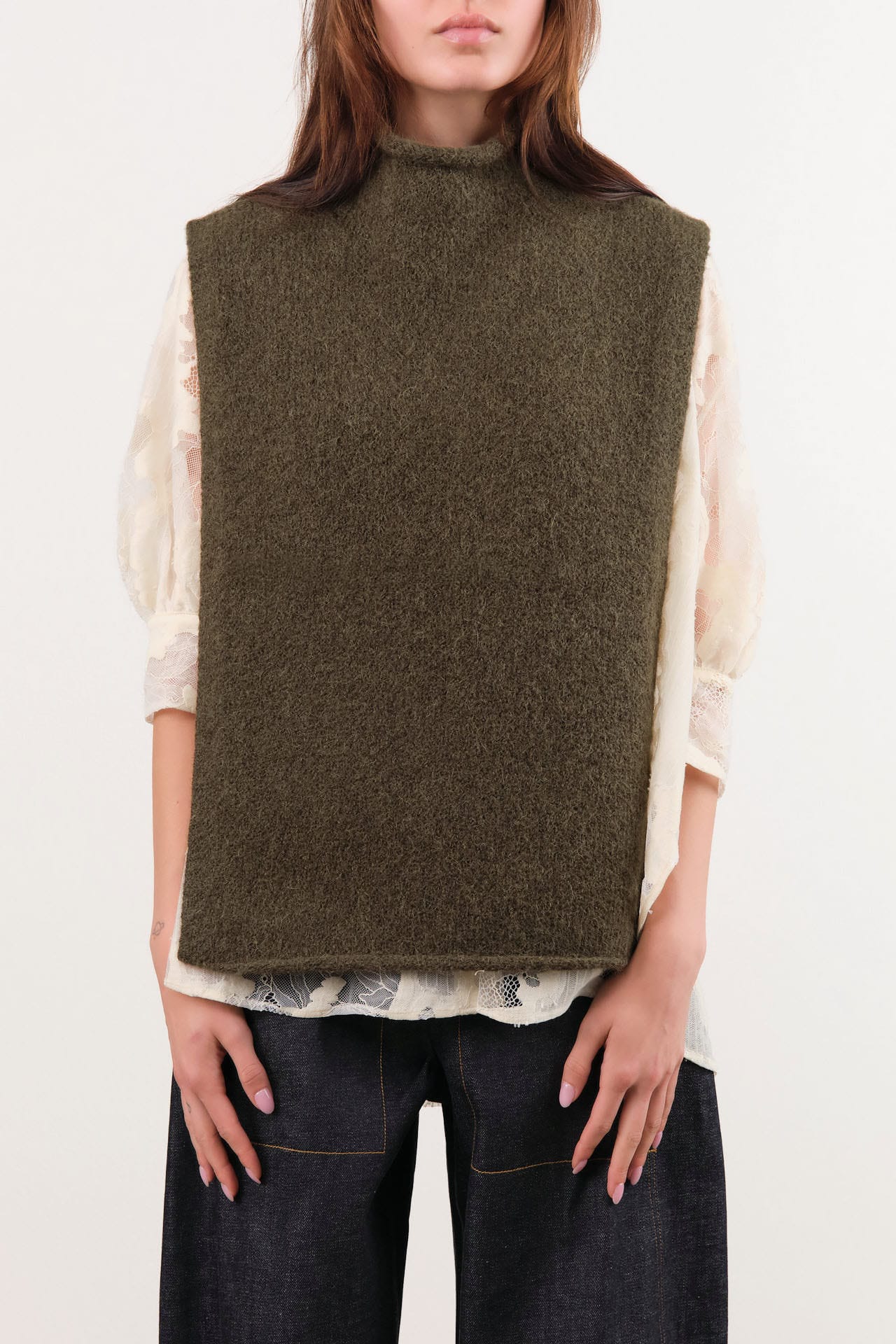Lauren Manoogian Apparel Womens Sweaters Tabard Olive / One Size