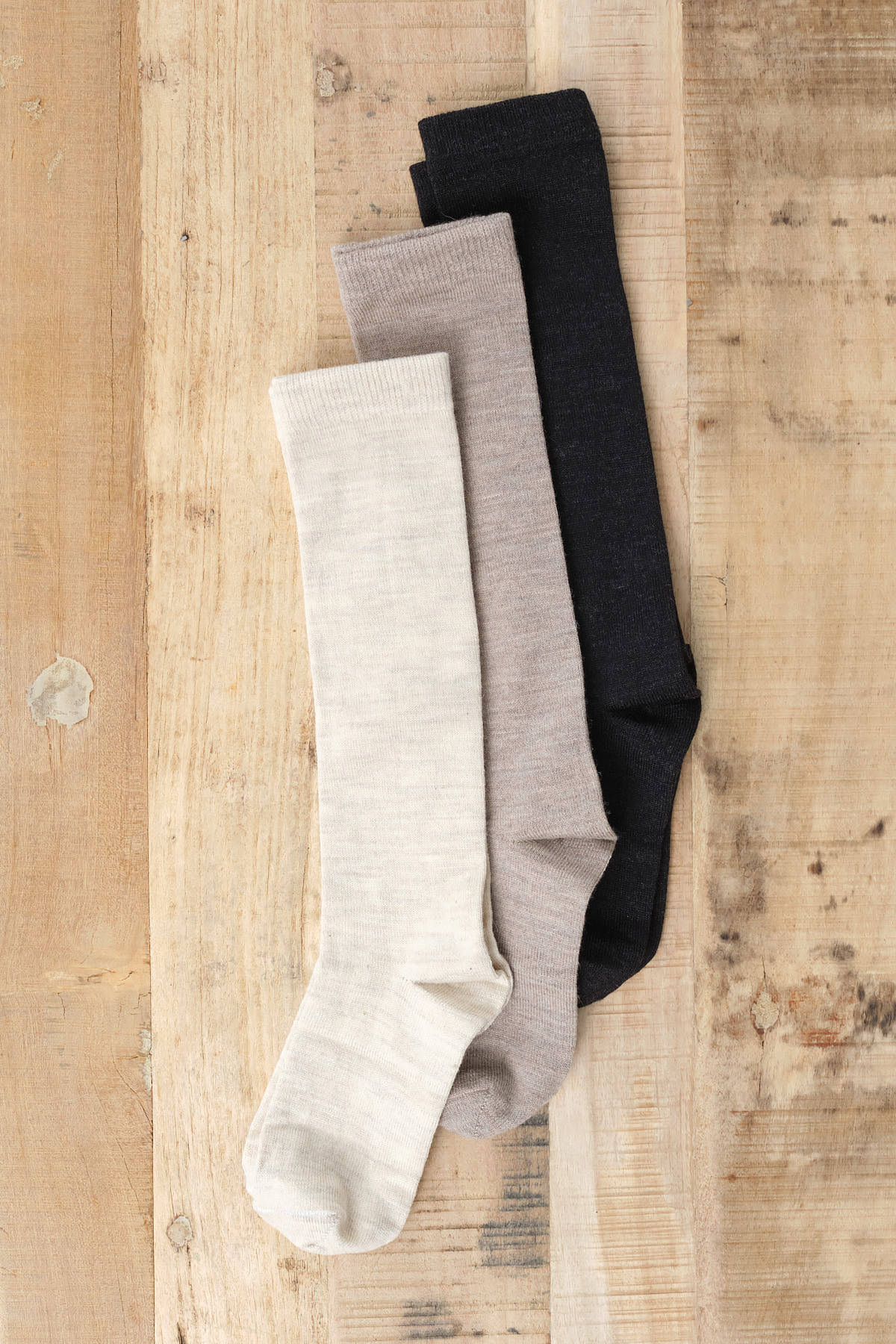 Tall Socks in Mix of White Brown and Black Cashmere by Lauren Manoogian