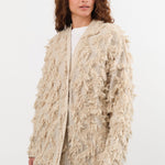 Lauren Manoogian Apparel Womens Sweaters Tufted Cardigan Flax / One Size