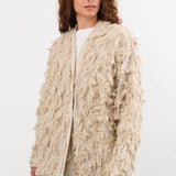 Lauren Manoogian Apparel Womens Sweaters Tufted Cardigan Flax / One Size