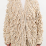 Lauren Manoogian Apparel Womens Sweaters Tufted Cardigan Flax / One Size