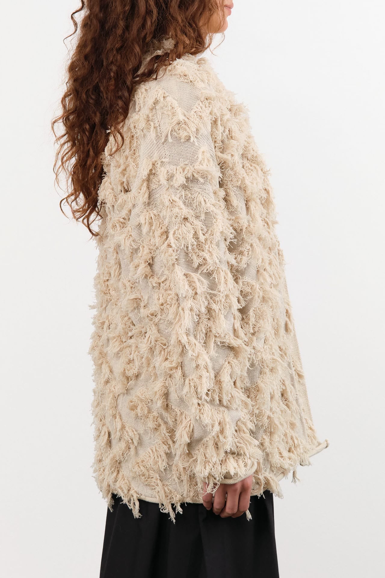 Lauren Manoogian Apparel Womens Sweaters Tufted Cardigan Flax / One Size