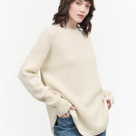 Lauren Manoogian Waffle Crewneck Sweater in Vanilla 