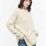 Lauren Manoogian Waffle Crewneck Sweater in Vanilla 