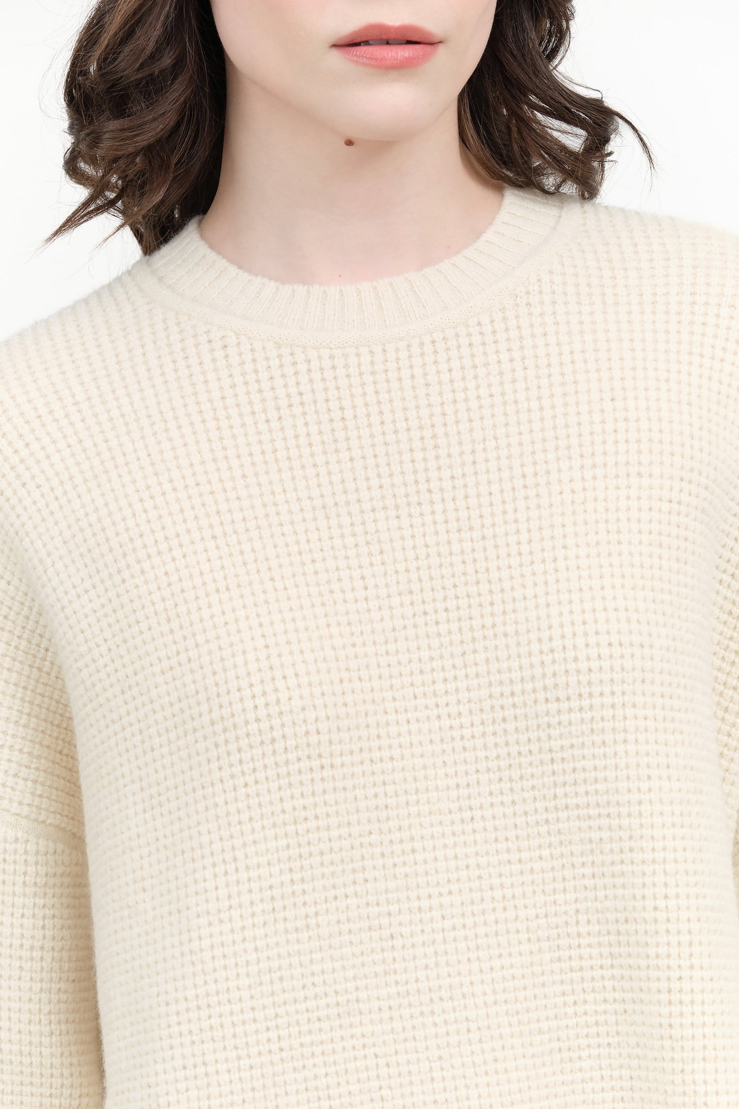 Vanilla Waffle Crewneck Sweater by Lauren Manoogian