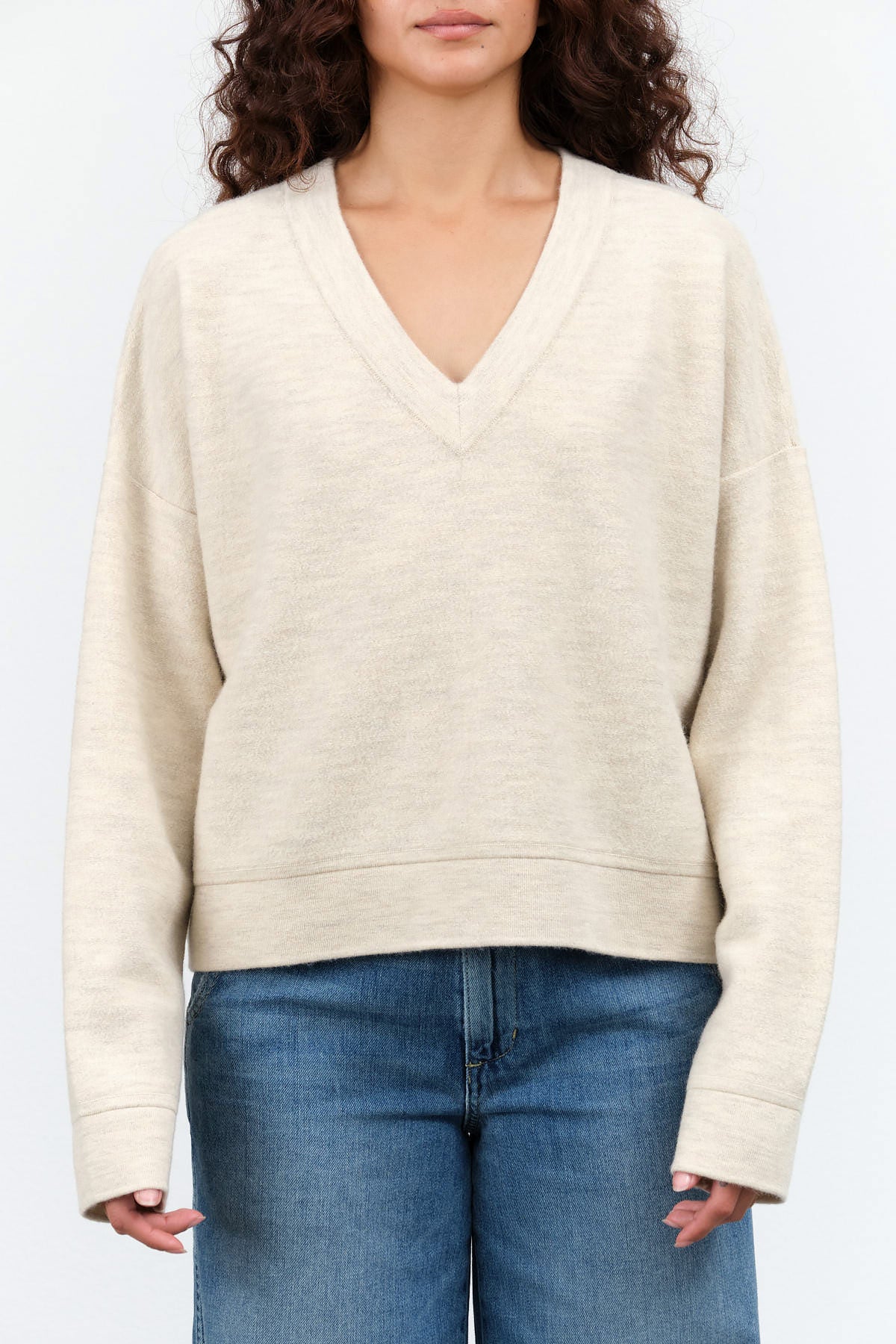 Wide V Neck By Lauren Manoogian in Ecru