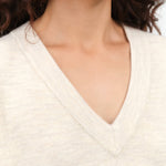 Ecru Wide V Neck by Lauren Manoogian