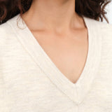 Ecru Wide V Neck by Lauren Manoogian