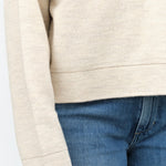 Wide V Neck Long Sleeve Wool Sweater in Ecru Cream by Lauren Manoogian Designer Brand